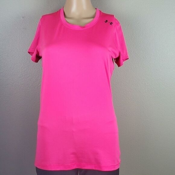Under Armour Hot Pink Heat Gear T-Shirt - Picture 1 of 3
